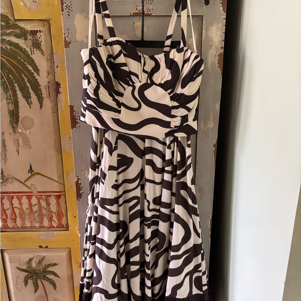 Stylish Brown  and off white color Women's skirt set